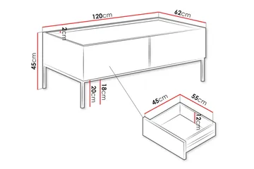 Amelus Sofabord 120 cm - Cashmere - Møbler - Bord - Sofabord & salongbord