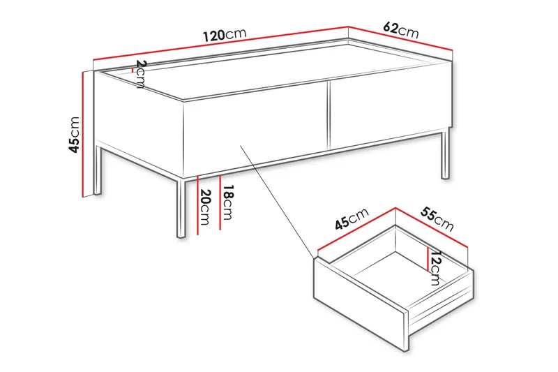 Amelus Sofabord 120 cm - Cashmere - Møbler - Bord - Sofabord & salongbord
