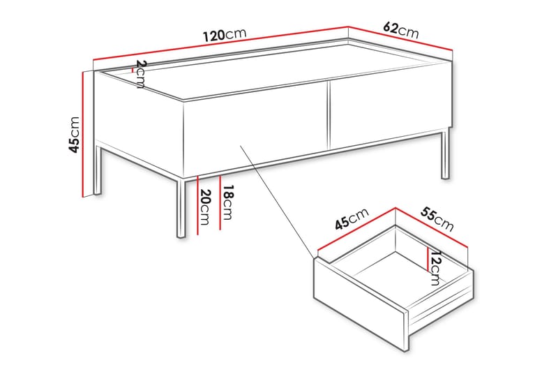 Amelus Sofabord 120 cm - Cashmere - Møbler - Bord - Sofabord & salongbord