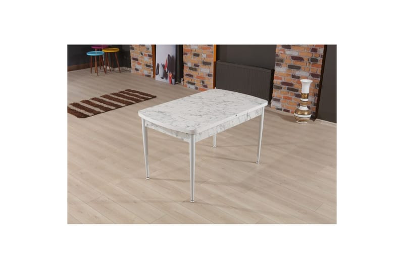 Amerbach Spisebord 132 cm Rektangulær - Hvit/Grå - Møbler - Bord - Spisebord & kjøkkenbord