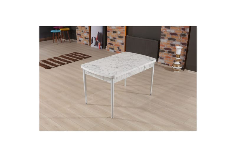 Amerbach Spisebord 132 cm Rektangulær - Hvit/Grå - Møbler - Bord - Spisebord & kjøkkenbord
