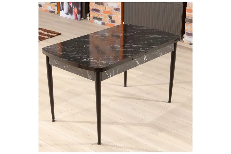 Amerbach Spisebord 132 cm Rektangulær, Sort/Hvit