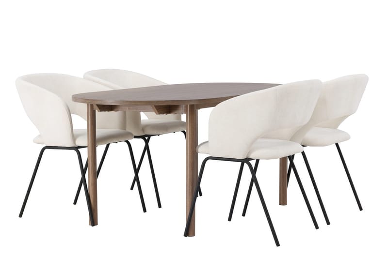 Andy Spisebord 180x90 cm Brun med 4 Day Spisestoler