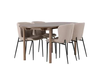 Andy spisebord 180x90 cm brun med 4 Modesto spisestoler - Møbler - Bord - Spisegruppe
