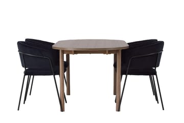 Andy Spisebord 180x90 cm Brun med 4 Selma Spisestoler - Møbler - Bord - Spisegruppe