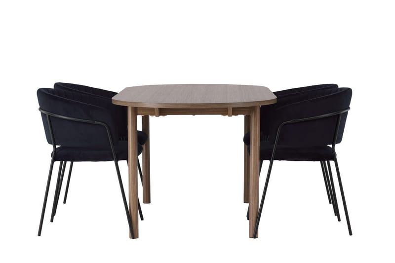 Andy Spisebord 180x90 cm Brun med 4 Selma Spisestoler - Møbler - Bord - Spisegruppe