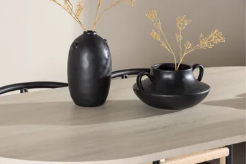 Andy Spisegruppe 180 cm Oval med 4 Alfons stoler - Whitewash/Sort - Møbler - Bord - Spisegruppe