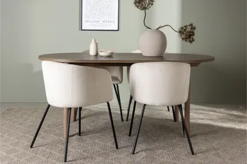 Andy Spisegruppe 180 cm Oval med 4 Berit Stoler - Beige - Møbler - Bord - Spisegruppe
