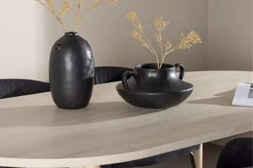 Andy Spisegruppe 180 cm Oval med 4 Berit stoler - Whitewash/Sort - Møbler - Bord - Spisegruppe