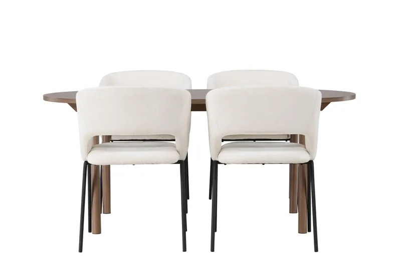 Andy Spisegruppe 180 cm Oval med 4 Day Stoler, Sort