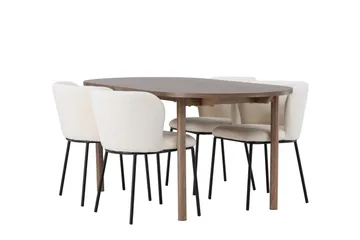 Andy Spisegruppe 180 cm Oval med 4 Edina Stoler - Natur - Møbler - Bord - Spisegruppe