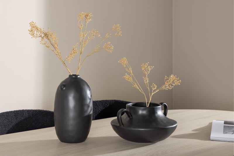 Andy Spisegruppe 180 cm Oval med 4 Modesto stoler - Whitewash/Sort - Møbler - Bord - Spisegruppe