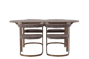 Andy Spisegruppe 180 cm Oval med 4 Morning Stoler - Brun - Møbler - Bord - Spisegruppe