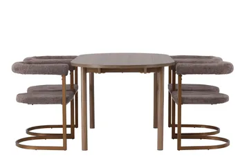 Andy Spisegruppe 180 cm Oval med 4 Morning Stoler - Brun - Møbler - Bord - Spisegruppe