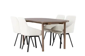 Andy Spisegruppe 180 cm Oval med 4 Rosie Stoler - Beige - Møbler - Bord - Spisegruppe