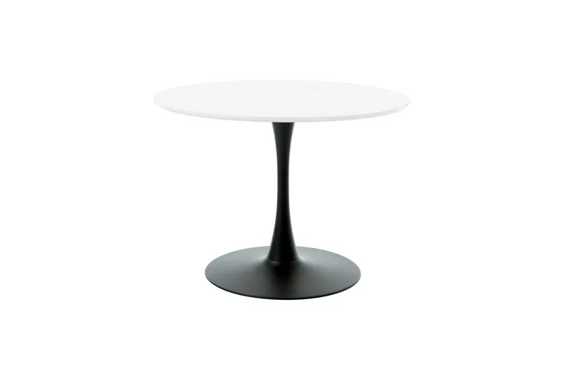 Ankar Rundt Spisebord 110 cm med Eik- og Metallutseende, Hvit