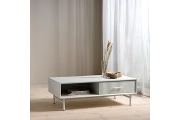 Anthony Sofabord 60 cm Rektangulært med Skuffer i Malt Tre - Lysegrå - Møbler - Bord - Sofabord & salongbord