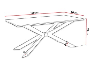 Aplung Spisebord 190 cm Rektangulær - Svart/Brun - Møbler - Bord - Spisebord & kjøkkenbord