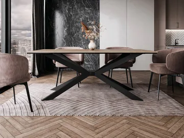 Aplung Spisebord 190 cm Rektangulær - Svart/Brun - Møbler - Bord - Spisebord & kjøkkenbord