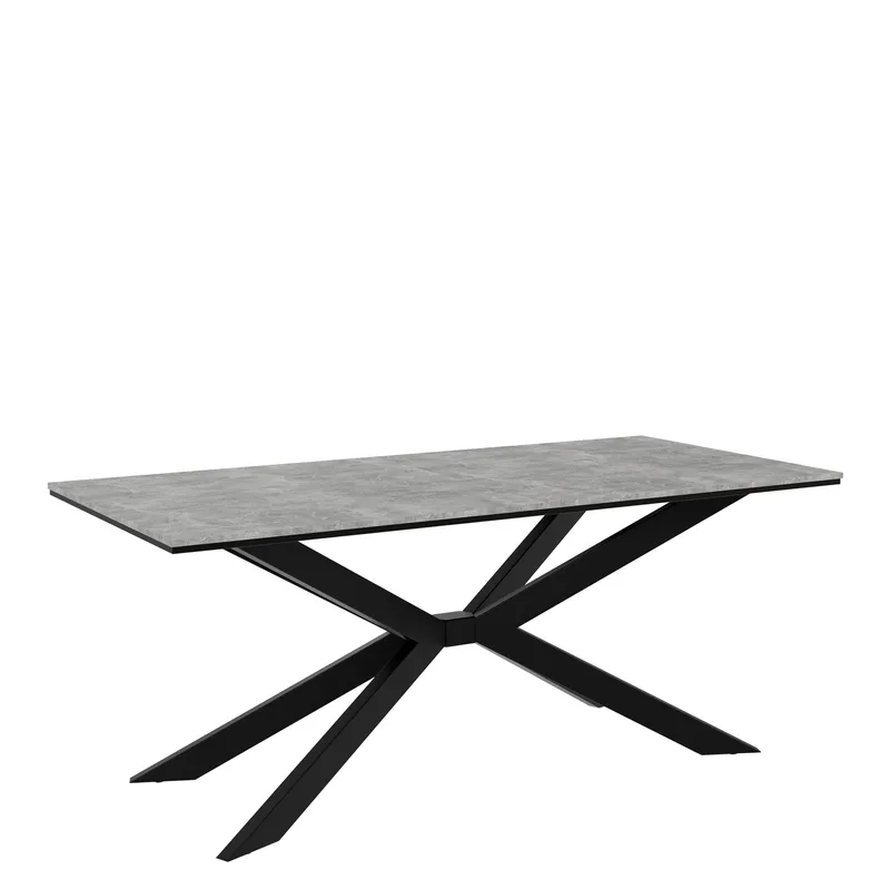Aplung Spisebord 190 cm Rektangulær, Svart/Grå