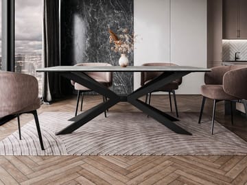 Aplung Spisebord 190 cm Rektangulær - Svart/Grå - Møbler - Bord - Spisebord & kjøkkenbord