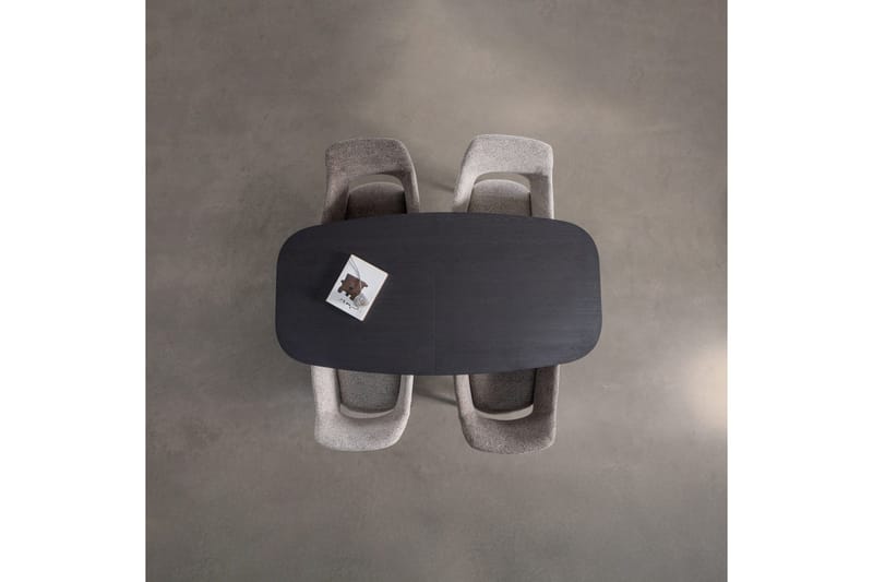 Arros Stort Uttrekkbart Rektangulært Spisebord 220 cm med Mørkt Tre- og Metallutseende - Svart - Møbler - Bord - Spisebord & kjøkkenbord