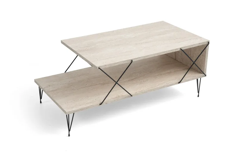 Artenay Sofabord 100 cm - Svart/Marmor - Møbler - Bord - Marmorbord