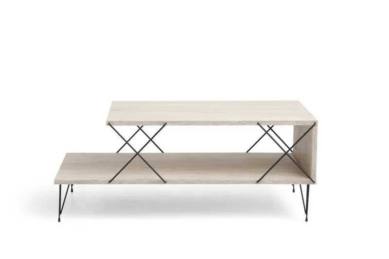 Artenay Sofabord 100 cm - Svart/Marmor - Møbler - Bord - Marmorbord