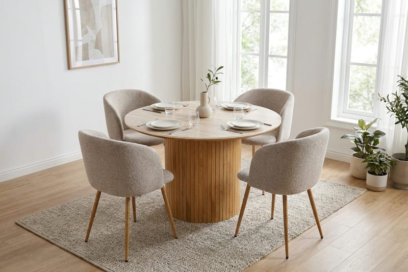 Arvo spisebord rundt 120 cm - Eik - Møbler - Bord - Spisebord & kjøkkenbord