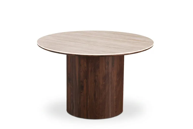 Arvo spisebord rundt 120 cm - Valnøtt - Møbler - Bord - Spisebord & kjøkkenbord