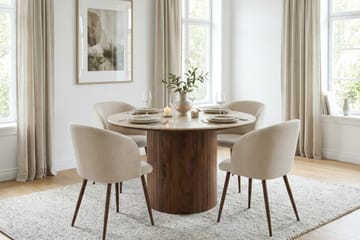 Arvo spisebord rundt 120 cm - Valnøtt - Møbler - Bord - Spisebord & kjøkkenbord