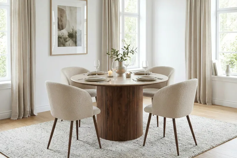 Arvo spisebord rundt 120 cm - Valnøtt - Møbler - Bord - Spisebord & kjøkkenbord