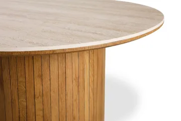 Arvo Spisebord Rundt 150 cm Travertinlook - Eik - Møbler - Bord - Spisebord & kjøkkenbord