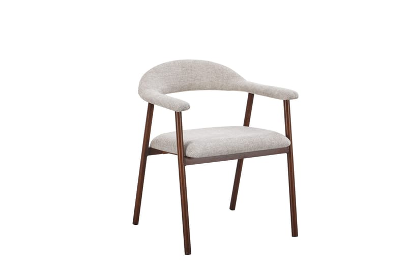 Arvo Spisegruppe rund 120 cm Travertin med 4 Ronja Spisestoler - Valnøtt - Møbler - Bord - Spisegruppe
