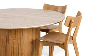 Arvo spisegruppe rund 150 cm eik med 6 Amelia spisestoler - Eik - Møbler - Bord - Spisegruppe