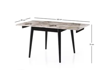 Asillo Spisebord 80 cm Kvadratisk - Hvit Marmor - Møbler - Bord - Spisebord & kjøkkenbord