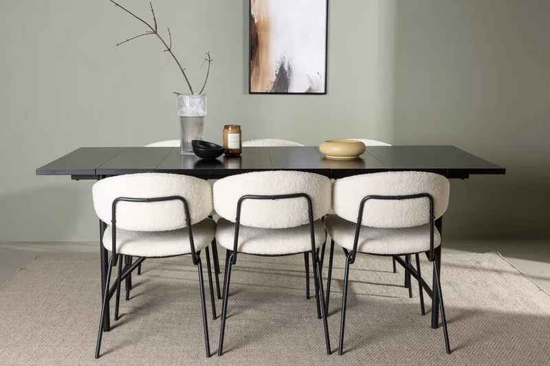 Astrid spisebord 90 cm med 6 Chico spisestoler
