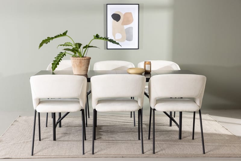 Astrid spisebord 90 cm med 6 Day spisestoler