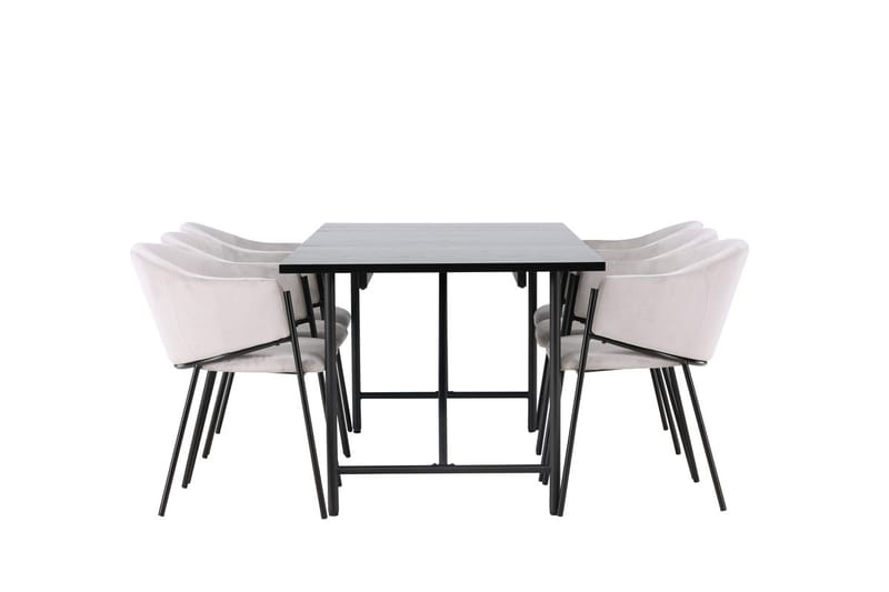 Astrid spisebord 90 cm med 6 Evelina armstoler - Møbler - Bord - Spisegruppe