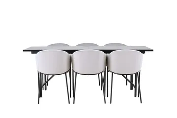 Astrid spisebord 90 cm med 6 Evelina armstoler - Møbler - Bord - Spisegruppe
