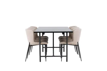 Astrid Spisebord 90 cm med 6 Modesto Spisestoler - Møbler - Bord - Spisegruppe