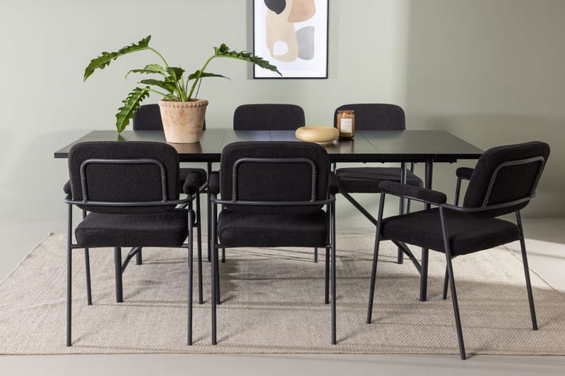 Astrid spisebord 90 cm med 6 Yesterday spisestoler