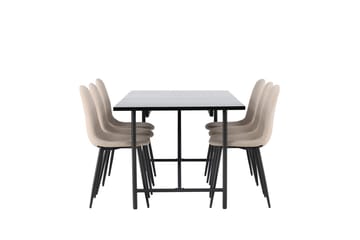 Astrid spisebord 90 cm med 6 Polar spisestoler - Møbler - Bord - Spisegruppe