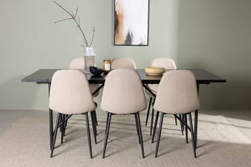 Astrid spisebord 90 cm med 6 Polar spisestoler - Møbler - Bord - Spisegruppe