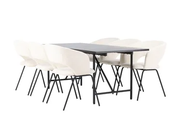 Astrid Spisegruppe 200 cm Rektangulær med 6 Day Stoler - Sort - Møbler - Bord - Spisegruppe