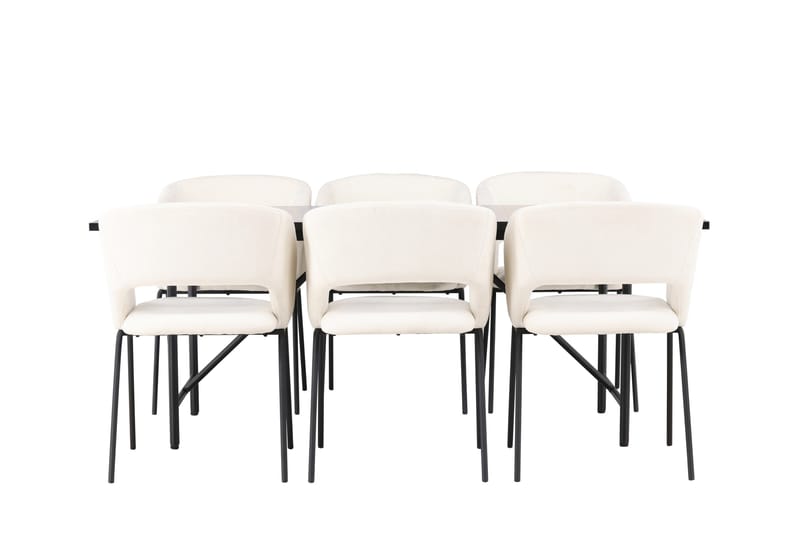 Astrid Spisegruppe 200 cm Rektangulær med 6 Day Stoler, Sort