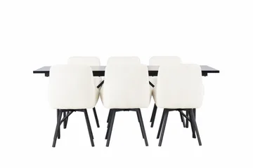 Astrid Spisegruppe 200 cm Rektangulær med 6 Rosie Stoler - Beige - Møbler - Bord - Spisegruppe
