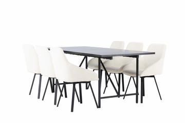Astrid Spisegruppe 200 cm Rektangulær med 6 Rosie Stoler - Beige - Møbler - Bord - Spisegruppe