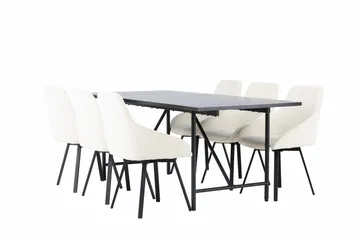 Astrid Spisegruppe 200 cm Rektangulær med 6 Rosie Stoler - Beige - Møbler - Bord - Spisegruppe