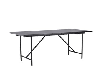 Astrid Stort Rektangulært Spisebord 200 cm med Valnøtt- og Metallutseende - Svart - Møbler - Bord - Spisebord & kjøkkenbord